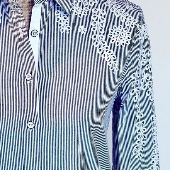 NWT rag & bone Anthropologie Striped eyelet blouse Women XS - Picture 2 of 9